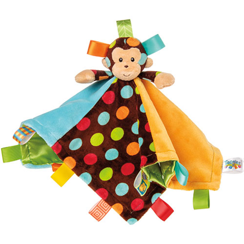 Taggies Dazzle Dots Monkey Character Blanket-13.5x13.5"
